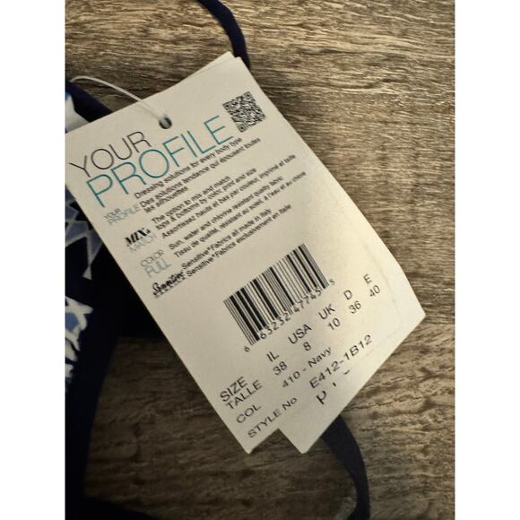 Gottex Blue Mosaic Tankini Swimdress Skirt Set Sz 8 | Retro Chic Modest Swimsuit - Picture 7 of 8